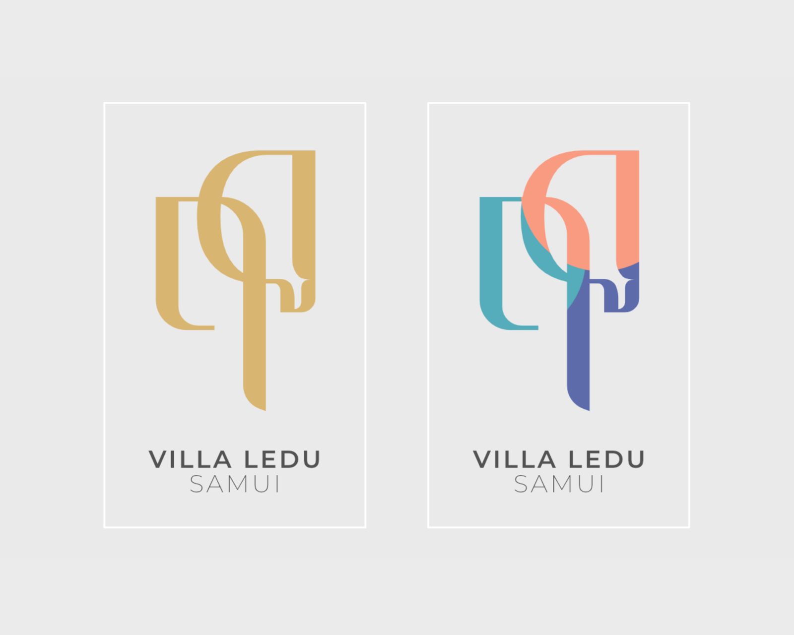 Villa Ledu logo in gold and in colour